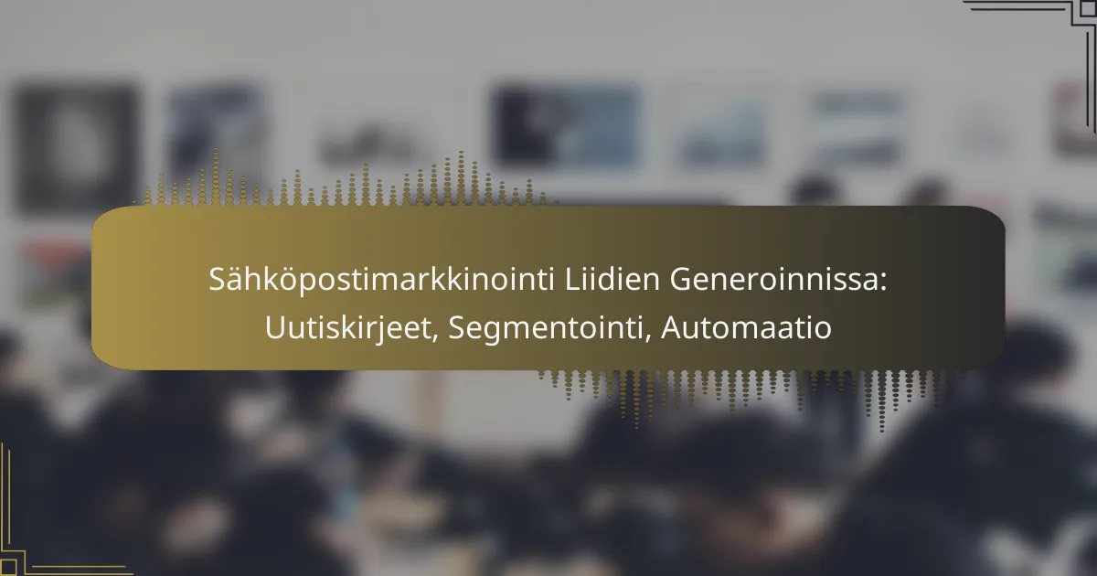 Sähköpostimarkkinointi Liidien Generoinnissa: Uutiskirjeet, Segmentointi, Automaatio