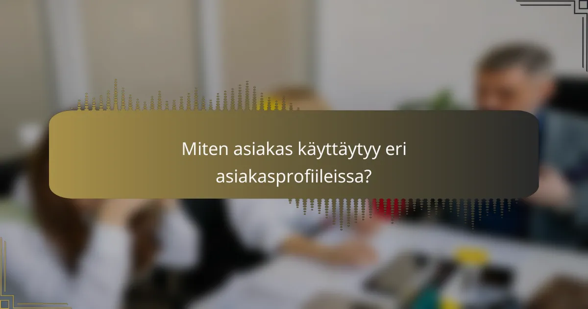 Miten asiakas käyttäytyy eri asiakasprofiileissa?
