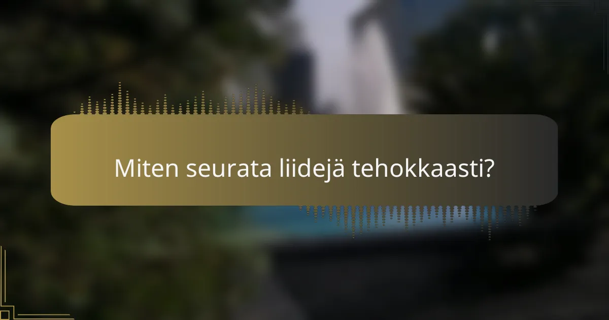 Miten seurata liidejä tehokkaasti?